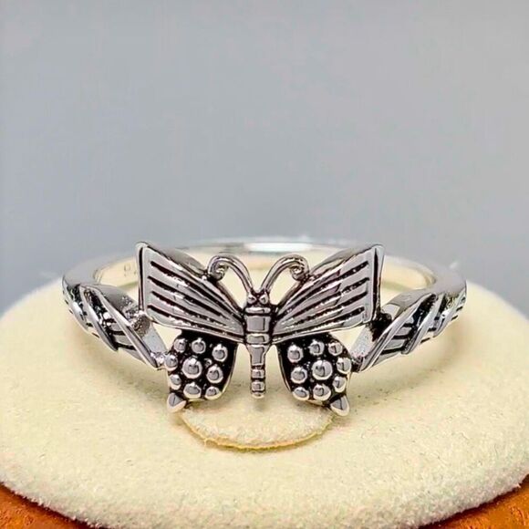 Sterling Silver Butterfly Ring New - Picture 7 of 11
